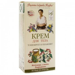 Крем для тела, Рецепты бабушки Агафьи 150 мл Тонизирует и увлажняет медуница сливки боярышник
